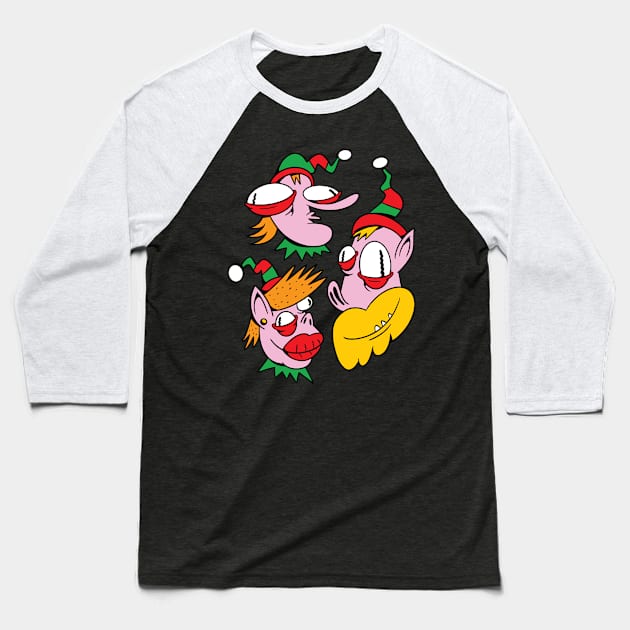 Crazy Elves Baseball T-Shirt by Safdesignx